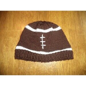 Baby football hat hand knit